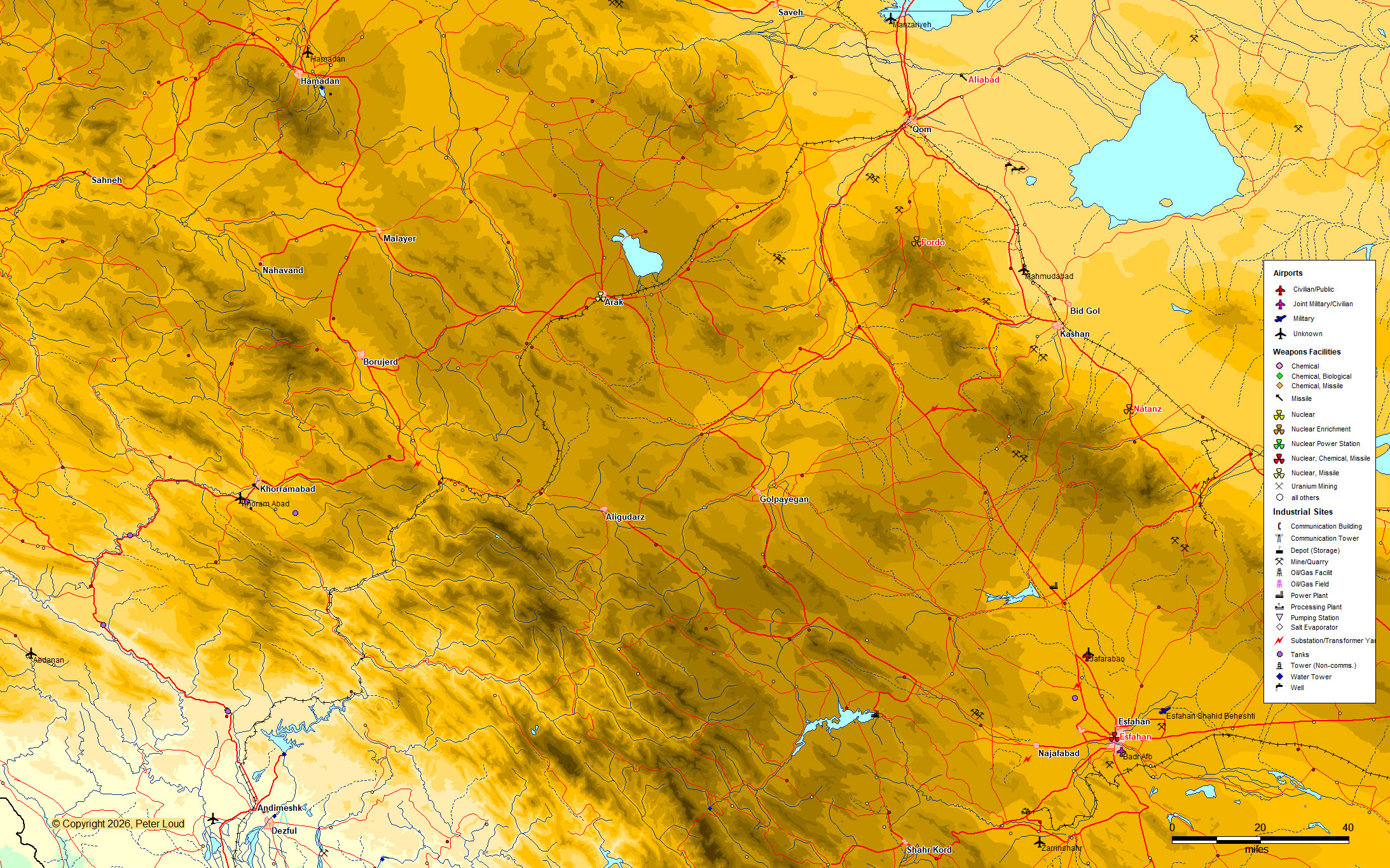 Map of Esfahan & Natanz, Iran